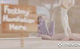 OVERWATCH PORN CHARACTERS : mercy footjob cum compilation