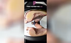 Underglass Giantess soles flattened pov