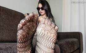 Danadasilva fishnet pantyhose worshipper is Ignored but teased with feet