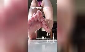 LunaCherry7 - My little feet soaked in moisturizing cream gives you a footjob