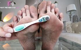 Ivory Soles - foot funk for toothpaste a foot slave training with dirty feet