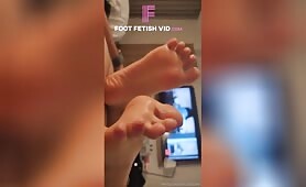 BeccaKsoles Small Cock perfect toejob make him spurt like he didnt emptied the balls for a month