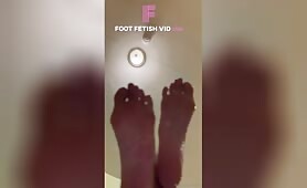 NoShoesQueen Giantess pov tapping your face with some ebony slender soles
