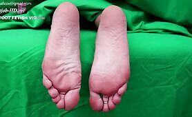 Big wrinkly Latina Feet Get a Big disgusting Load - STICKY SOLES PRODUCTION
